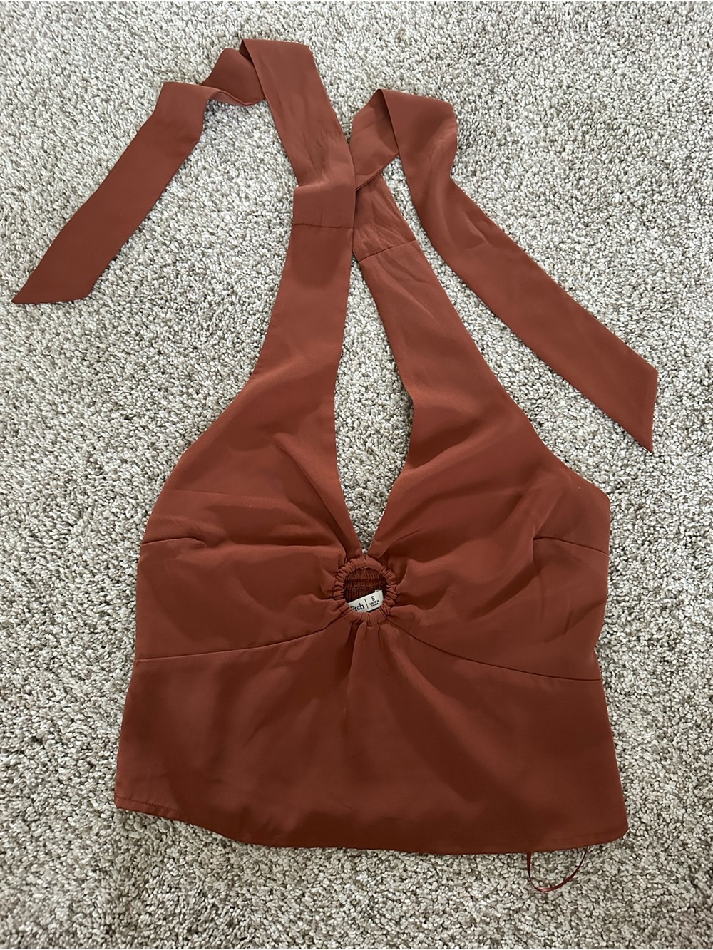 Abercrombie & Fitch Rust Halter Keyhole Crop Top